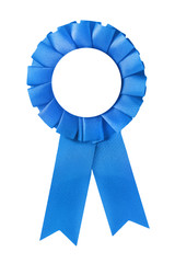 Blue medal and ribbon -  background