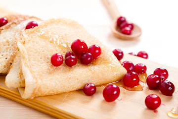 pancakes with berry. Delicious