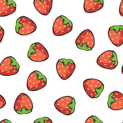 Ripe and juicy strawberries on white background pattern