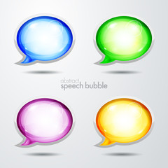 Vektor Illustration abstrakte Sprechblase in verschiedenen Farben mit cool Glas Effekt