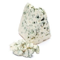 blue cheese on a white background
