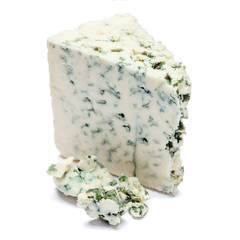 blue cheese on a white background