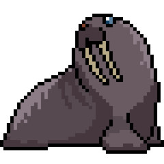vector pixel art walrus