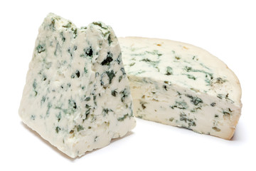 blue cheese on a white background