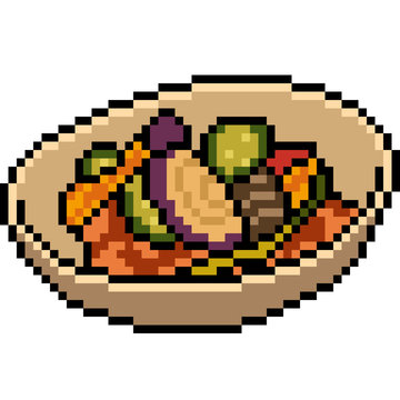 Vector Pixel Art Food Salad