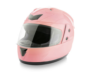 Motorcycle helmet over isolate on white with clipping path.