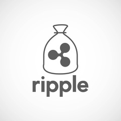 Ripple Crypto Money Icon in Bag , Vector, Illustration, Eps File