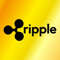 Ripple Crypto Money Symbol with Golden Backgrounds, Vector Icon and Eps File