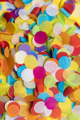 Fototapeta na wymiar Party confetti background. Colourful circular paper confetti