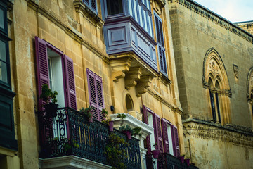 Traditional Maltese Architecture Malta Buildings Traditional Houses and Streets Tourism Concept Travel Background Exotic destinations