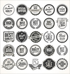 Retro vintage badges and labels collection