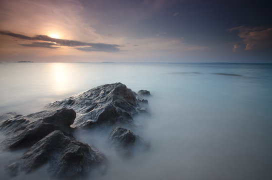 Sunset at Ujung gelam beach, karimun jawa island, central java, indonesia