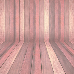 Wooden panel wall and floor interior background, vintage toned.
