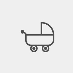 Stroller flat vector icon