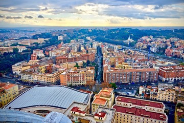 Obraz premium Aerial view of Rome, Italy rooftops