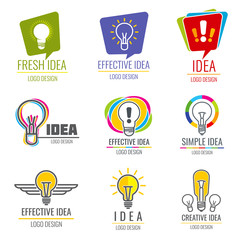 Creative idea vector business logo set