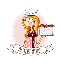 Beautiful Girl with Cake