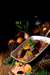 Beef rolls from the oven