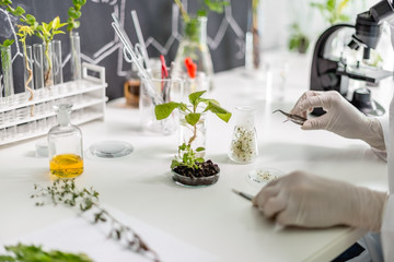 Biologist in her laboratory