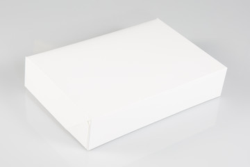 Closed white cardboard Box or paper box, isolated on White background