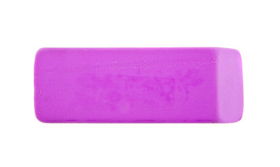 pink eraser isolated on white background
