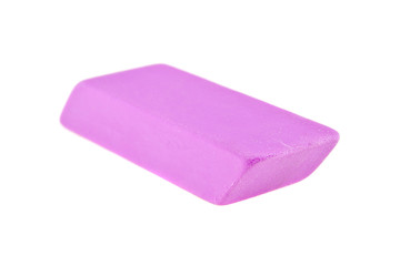 pink eraser isolated on white background