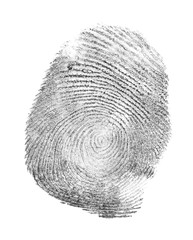 black fingerprint isolated on white background