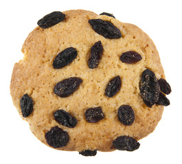 biscuits with raisins isolated on white background