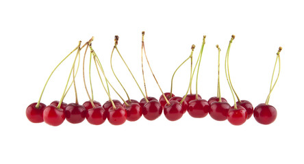 red juicy cherry isolated on white background