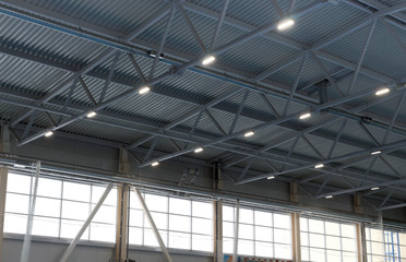 modern ceiling sports hall with ventilation system