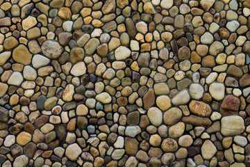 Wall of sea pebbles