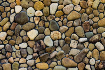 Wall of sea pebbles