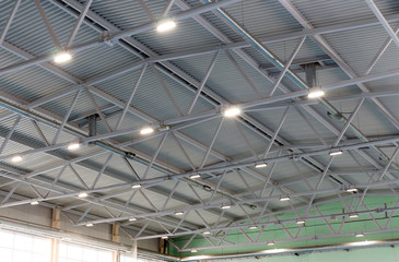modern ceiling sports hall with ventilation system