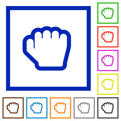 Grab cursor flat framed icons