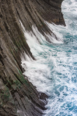 Gatklettur cliff with basalt columns of volcanic origin, Western Iceland