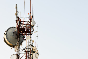 Communication Tower with antennas such a Mobile phone tower, Cellphone Tower, Phone Pole etc stand...