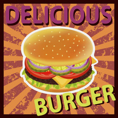 BURGER DELICIOUS CHEESE TOMATO ONION PICKLE