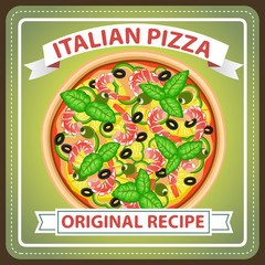 PIZZA RETRO ITALIAN MENU POSTER 3