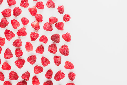 Background from raspberries, light background