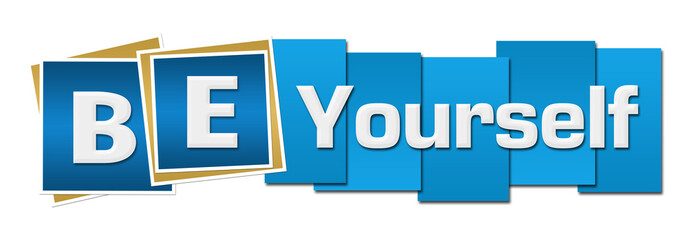 Be Yourself Blue Stripes Squares 