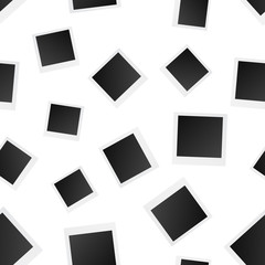 Blank photo frame seamless pattern background. Business flat vector illustration. Photoframe symbol pattern.