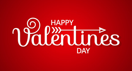 valentines day vintage logo on red background