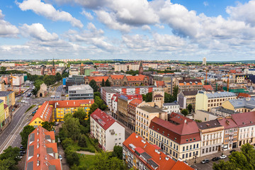 Szczecin - panorama miasta z punktu widokowego  w Bazylice.