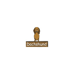 Dachshund cartoon dog icon