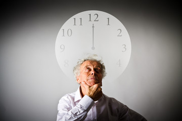 Old man and time. Time is passing.