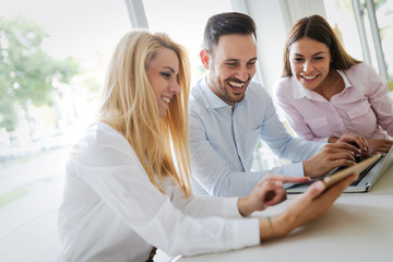 Business people having fun in office