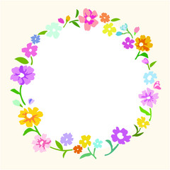 Vector illustration of flower wreath frame - 花輪のベクターイラスト素材