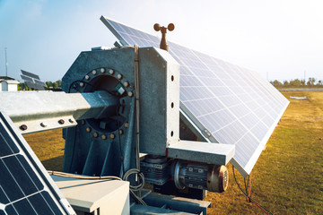 solar tracking system at solar power plant. © only_kim