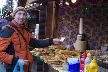 to buy food at the Christmas Fair