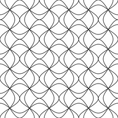 Vector seamless texture. Modern geometric background. Monochrome repeating pattern with crescents.